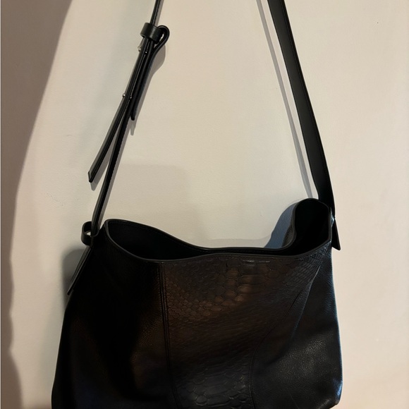 VINCE Modern V Stamped Python Medium Hobo - Picture 7 of 16